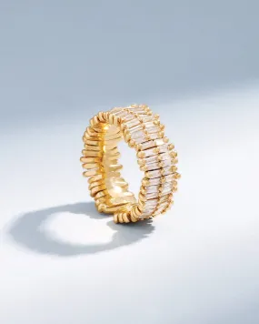 Classic Gold Full Baguette Midi Eternity Band