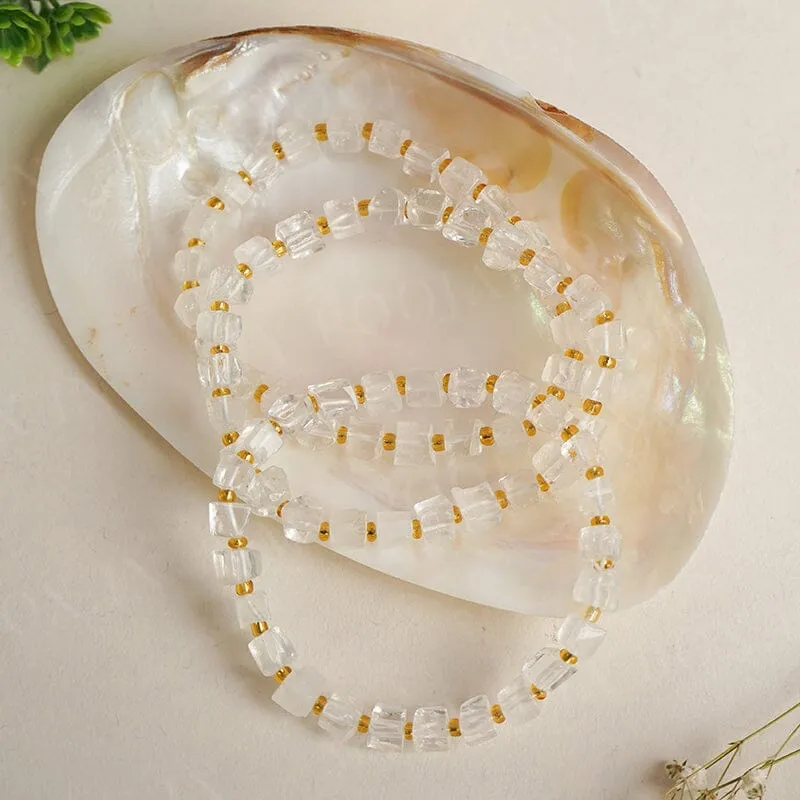 Clear Quartz Cube Healing Crystal Bracelet