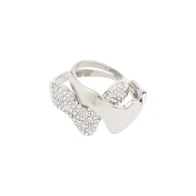 CONNECT 2-in-1 set crystal ring silver-plated