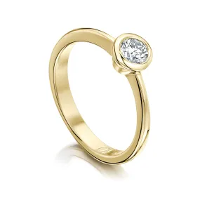 Contemporary 0.30ct Solitaire Diamond Ring in 9ct Yellow Gold