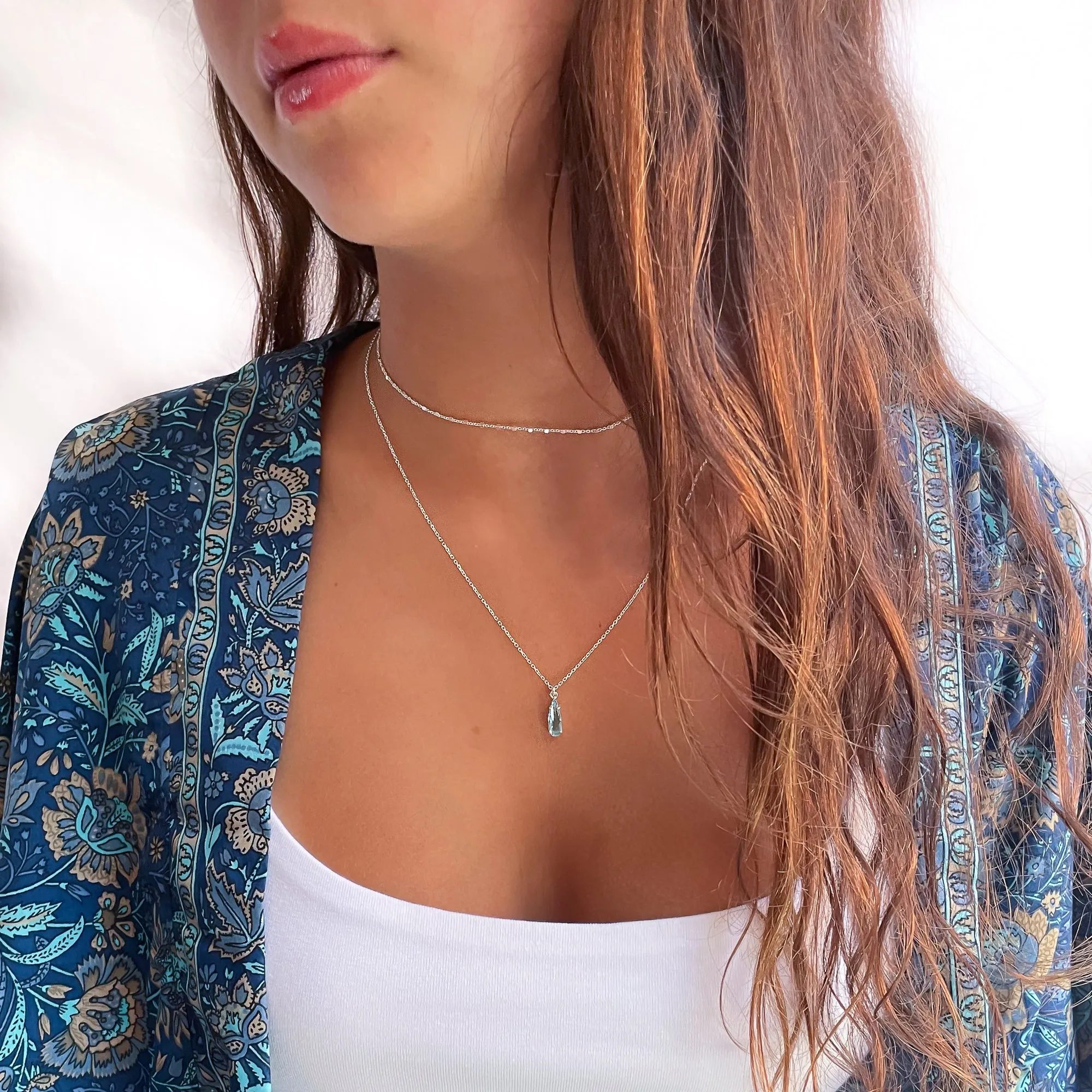 Dainty Sterling Silver Tiny Squares Chain Choker Necklace for Women