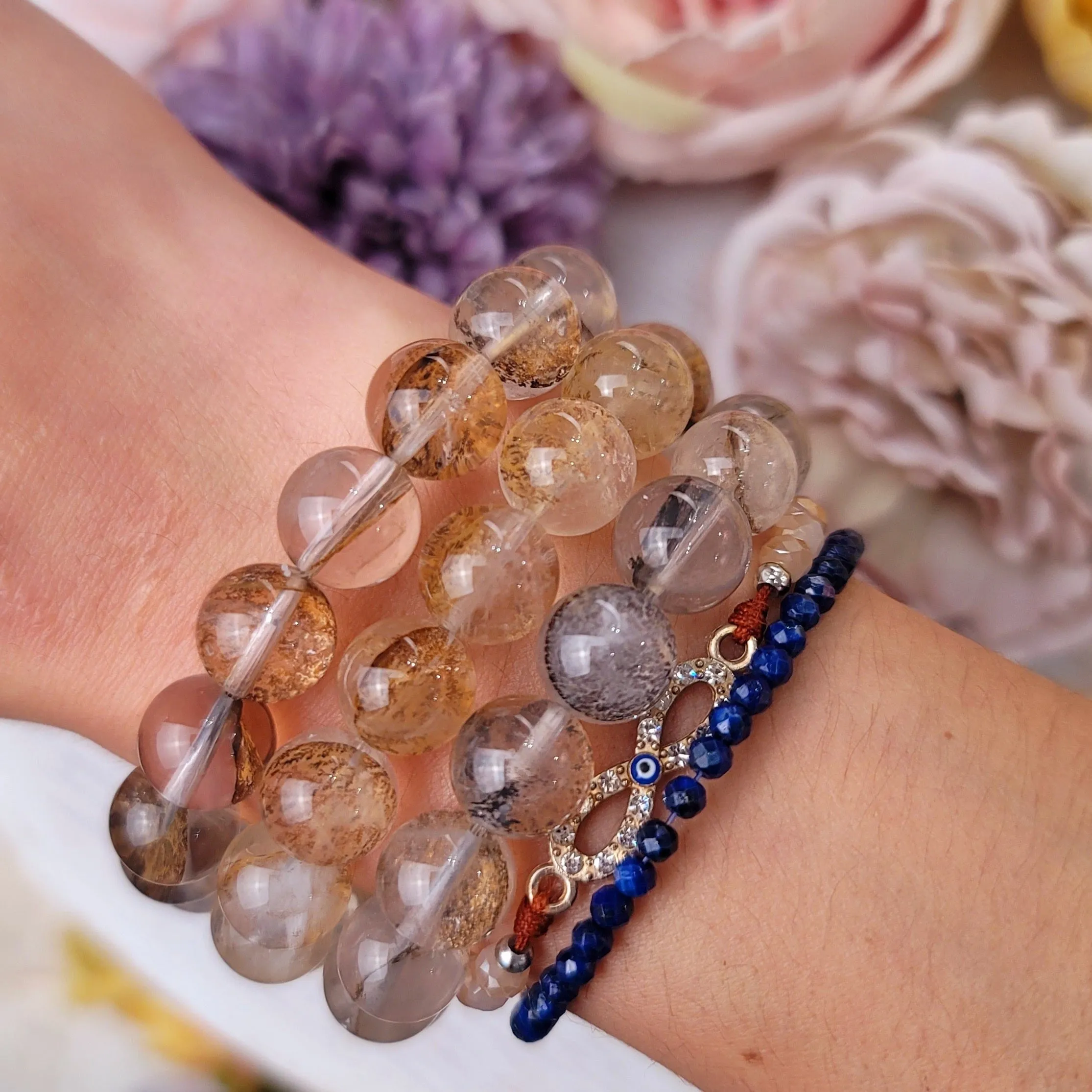 Dendritic Golden Healer Quartz Bracelet (High Quality) for Spiritual Transformation