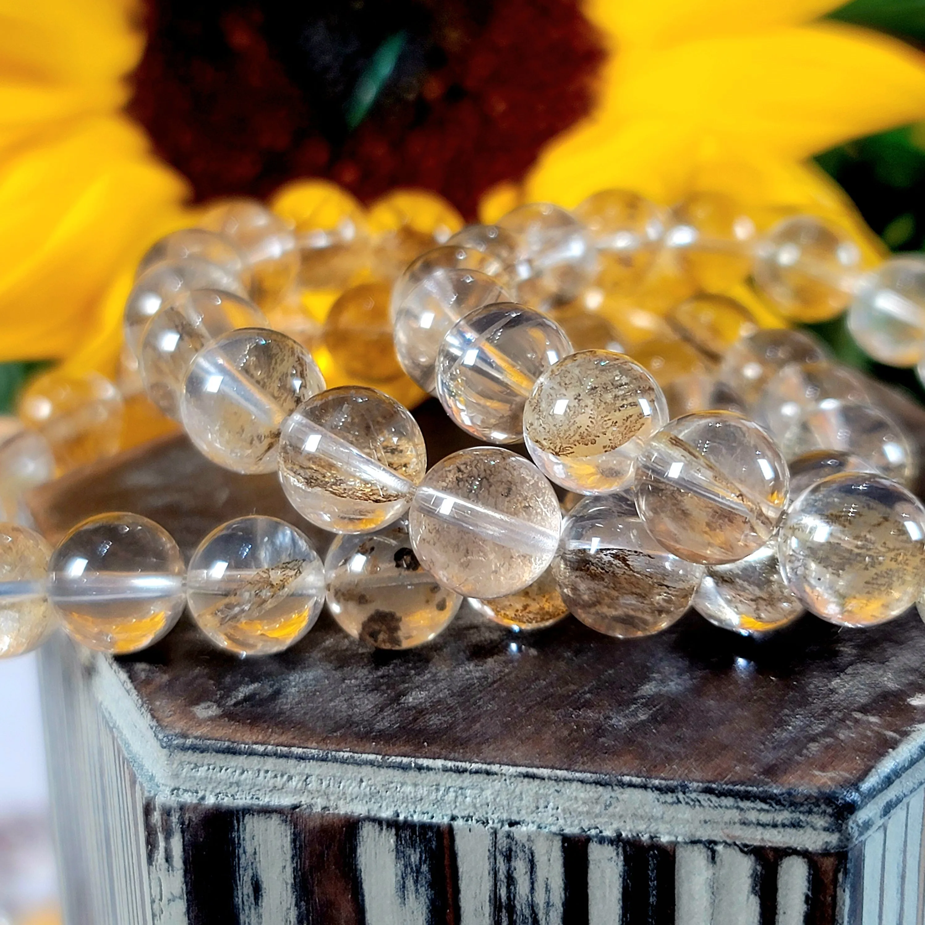 Dendritic Golden Healer Quartz Bracelet (High Quality) for Spiritual Transformation