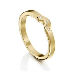 Diamond Arch Wedding Band in 9ct Yellow Gold (DR0177)