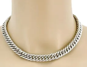 Double Diamond Cut Cuban Chain Choker