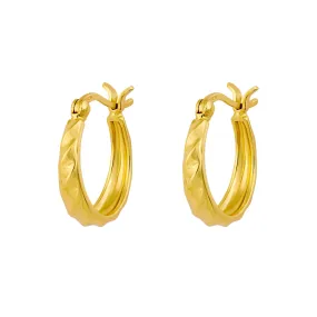 Dynamic Ripple Gold Hoops