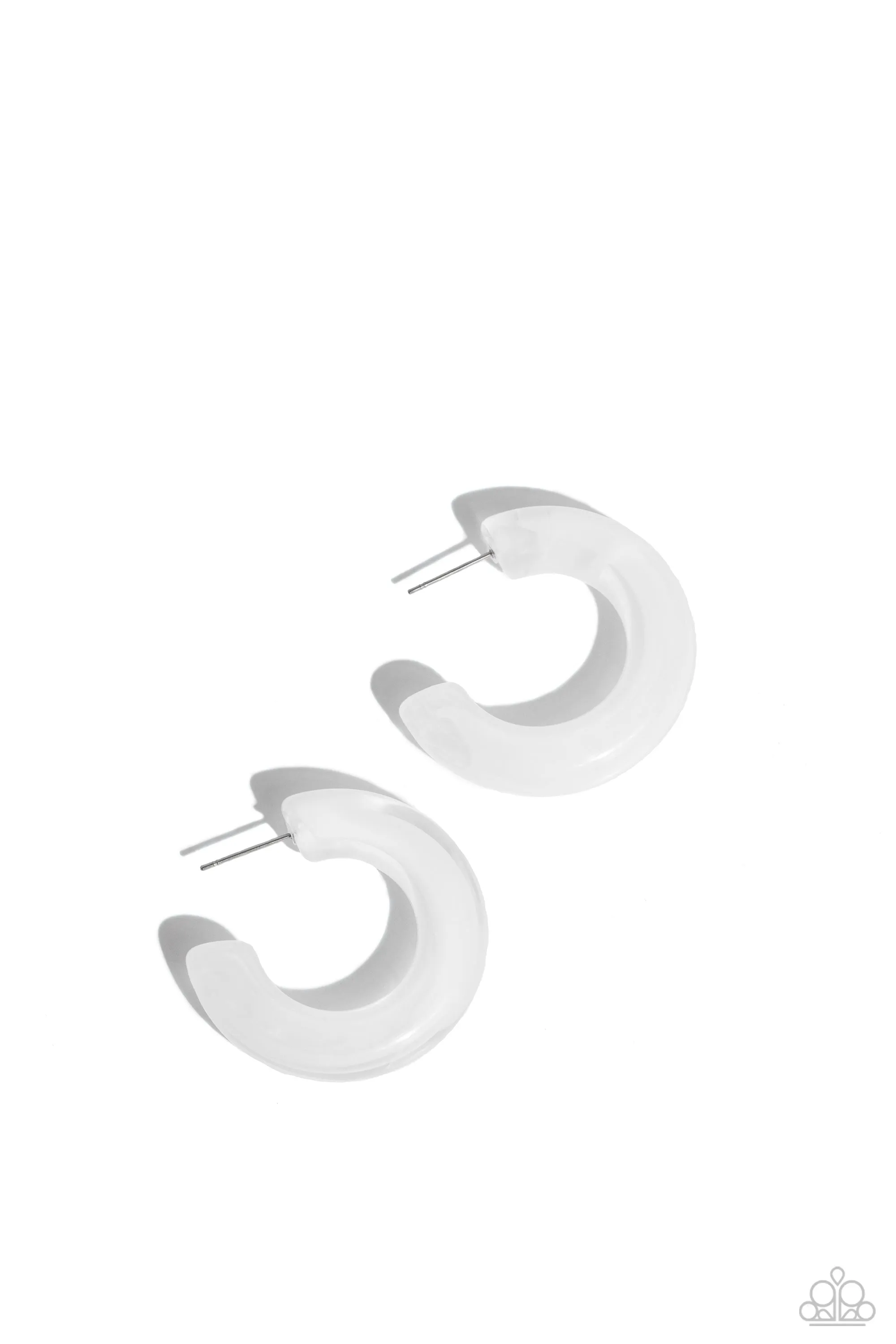 Earrings Glassy GAZE - White  E2497