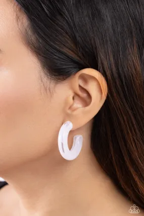 Earrings Glassy GAZE - White  E2497