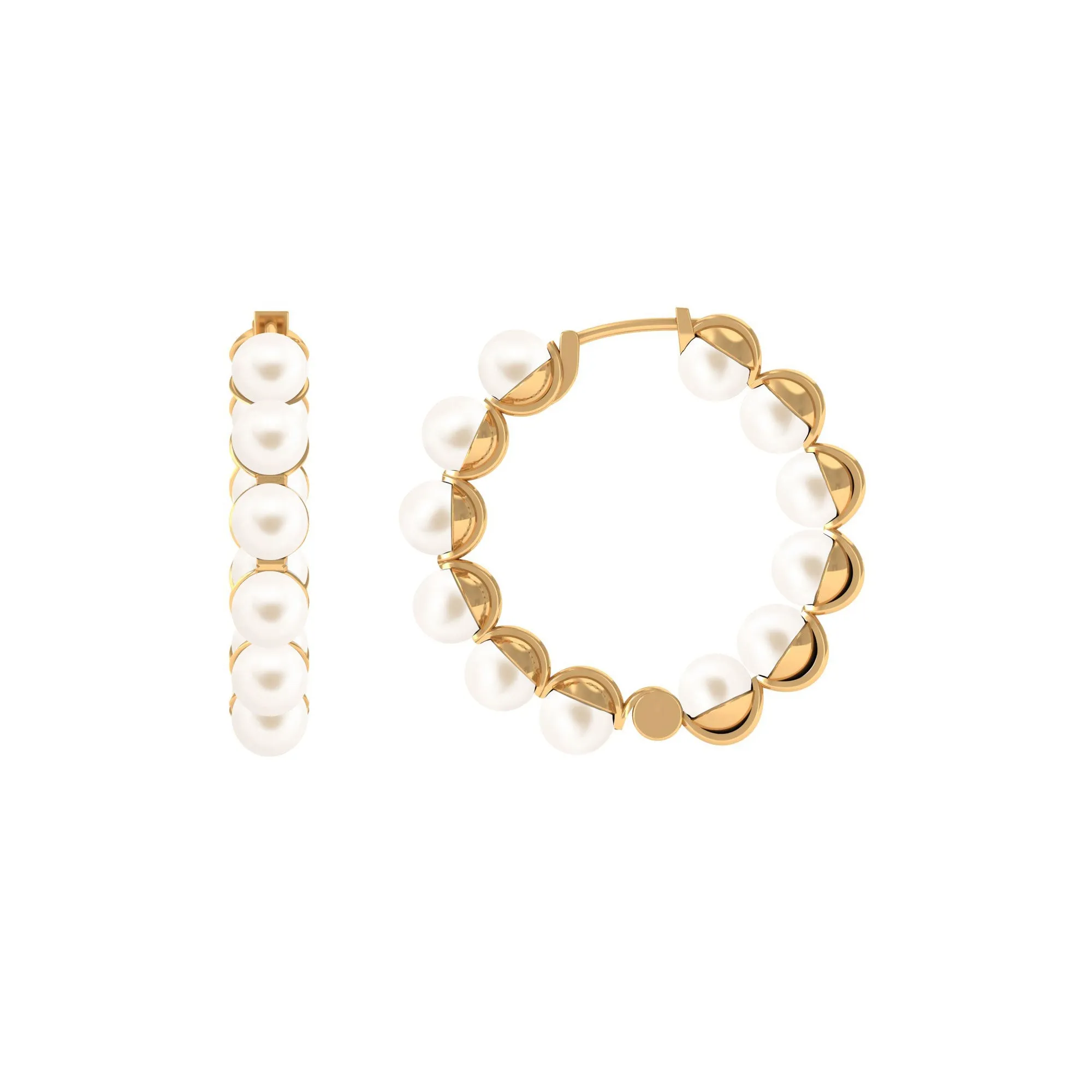 Elegant Freshwater Pearl Hoop Earrings