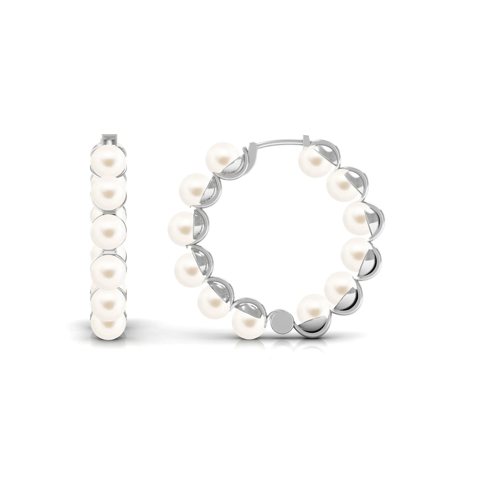 Elegant Freshwater Pearl Hoop Earrings