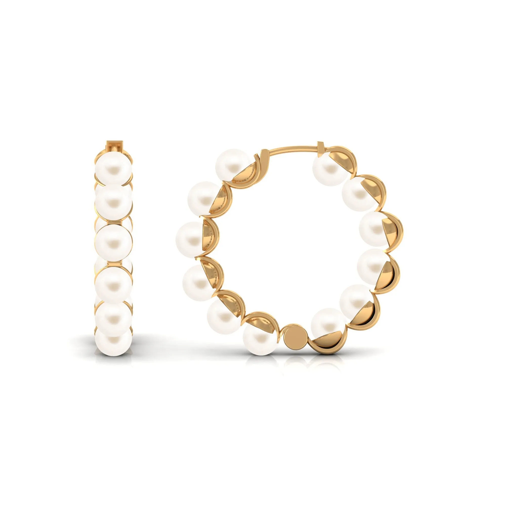 Elegant Freshwater Pearl Hoop Earrings