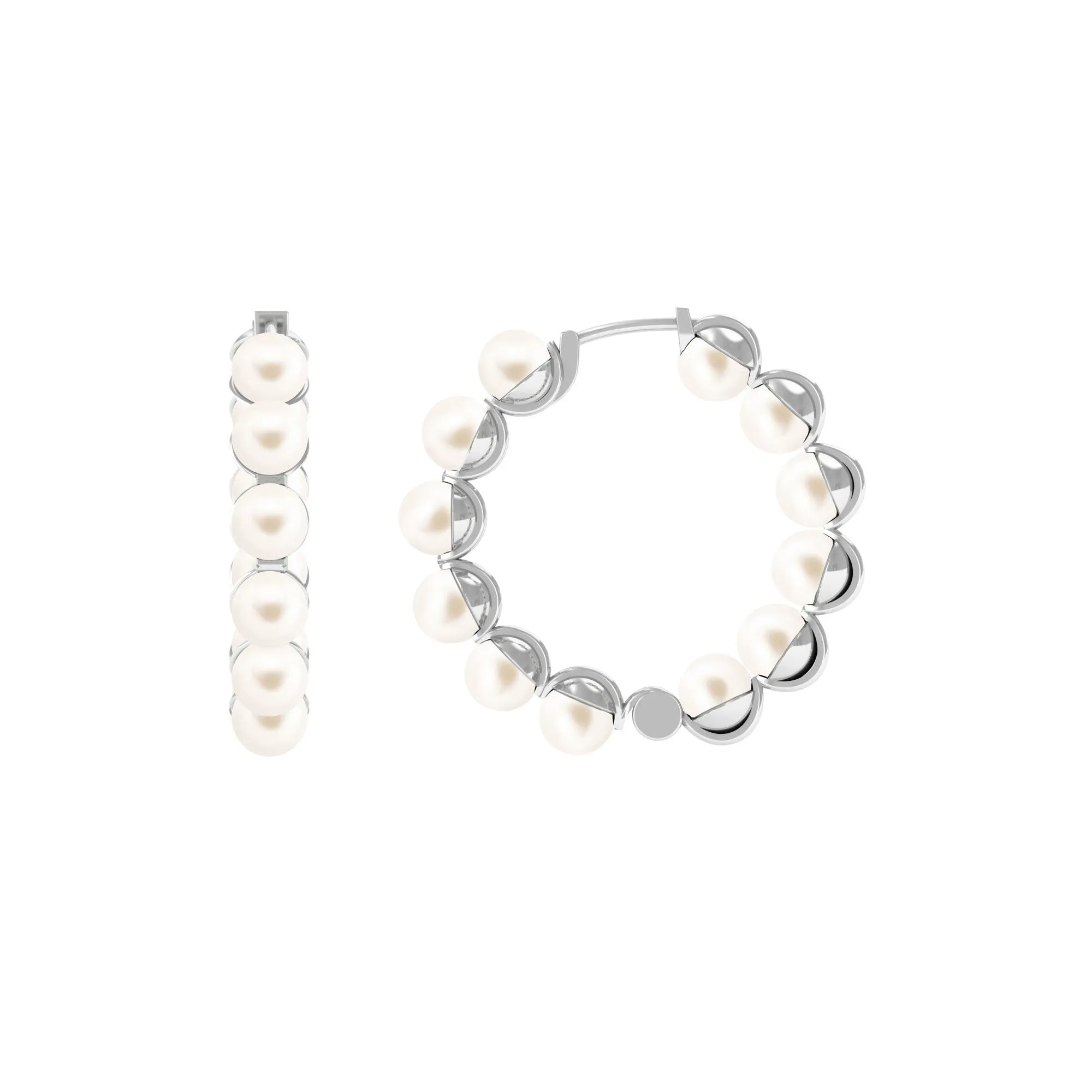 Elegant Freshwater Pearl Hoop Earrings