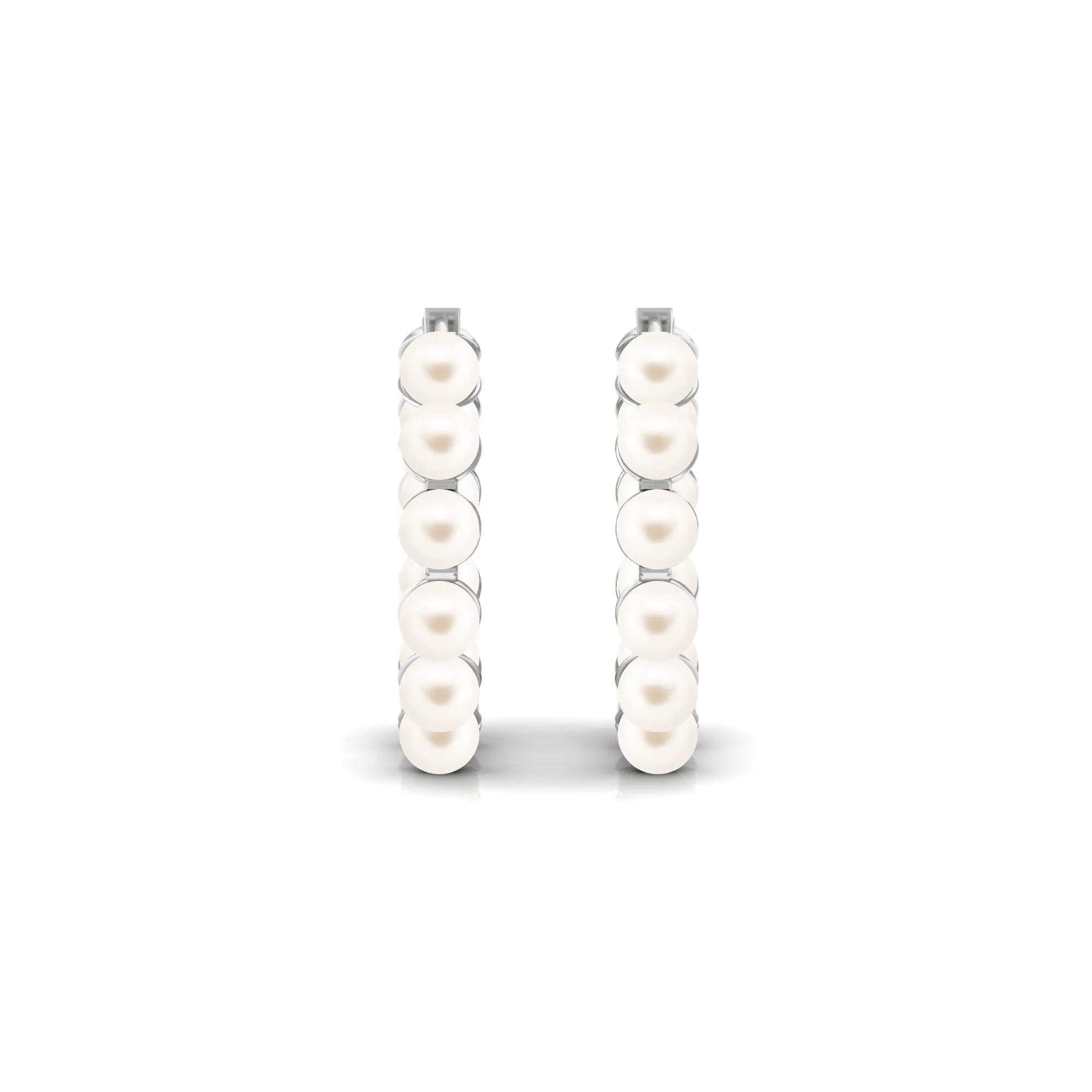 Elegant Freshwater Pearl Hoop Earrings
