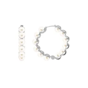 Elegant Freshwater Pearl Hoop Earrings