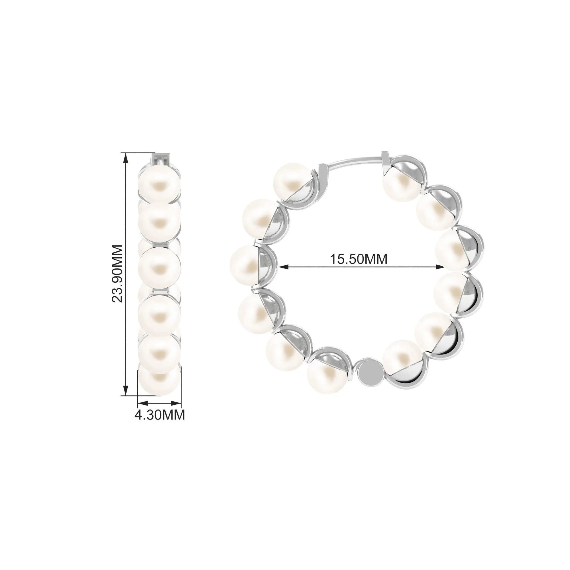 Elegant Freshwater Pearl Hoop Earrings