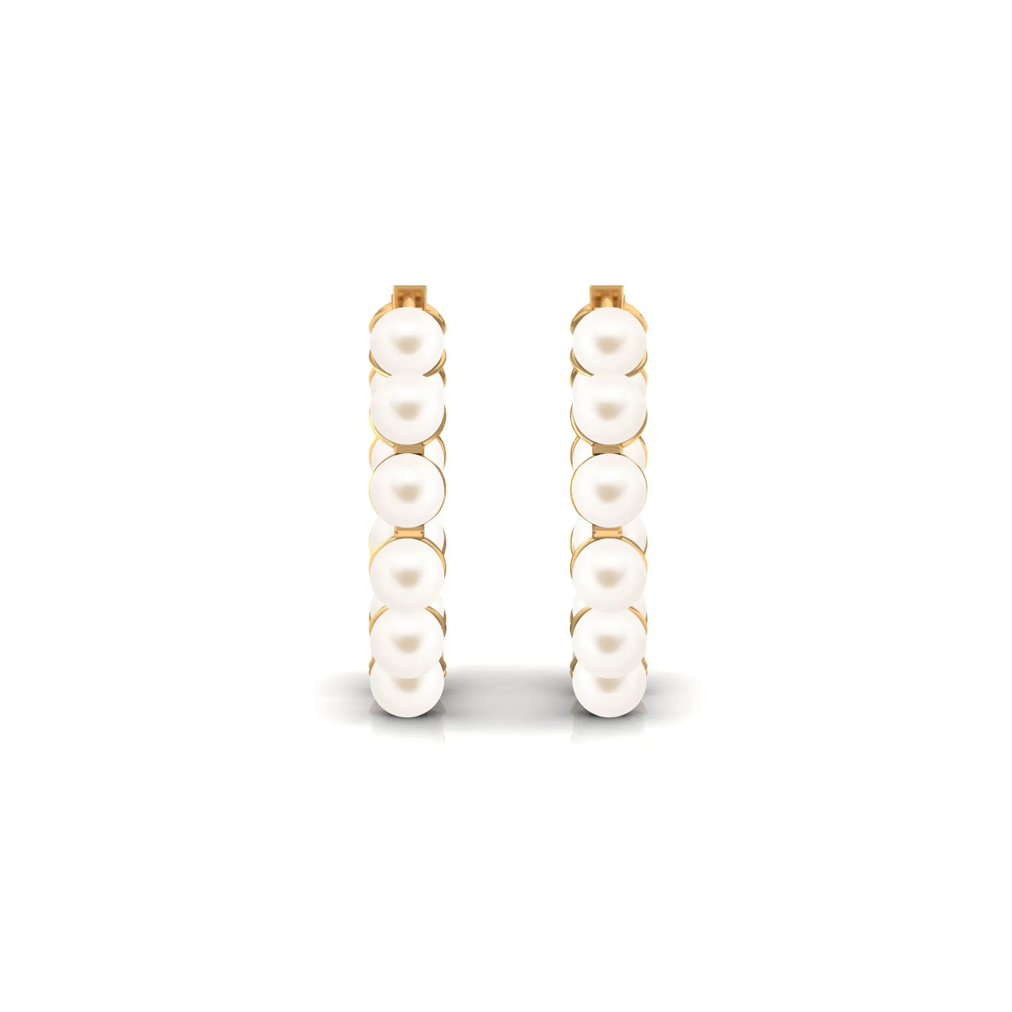 Elegant Freshwater Pearl Hoop Earrings