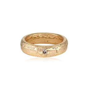 Epicene Ring - Yellow Gold & White Diamond 6mm band