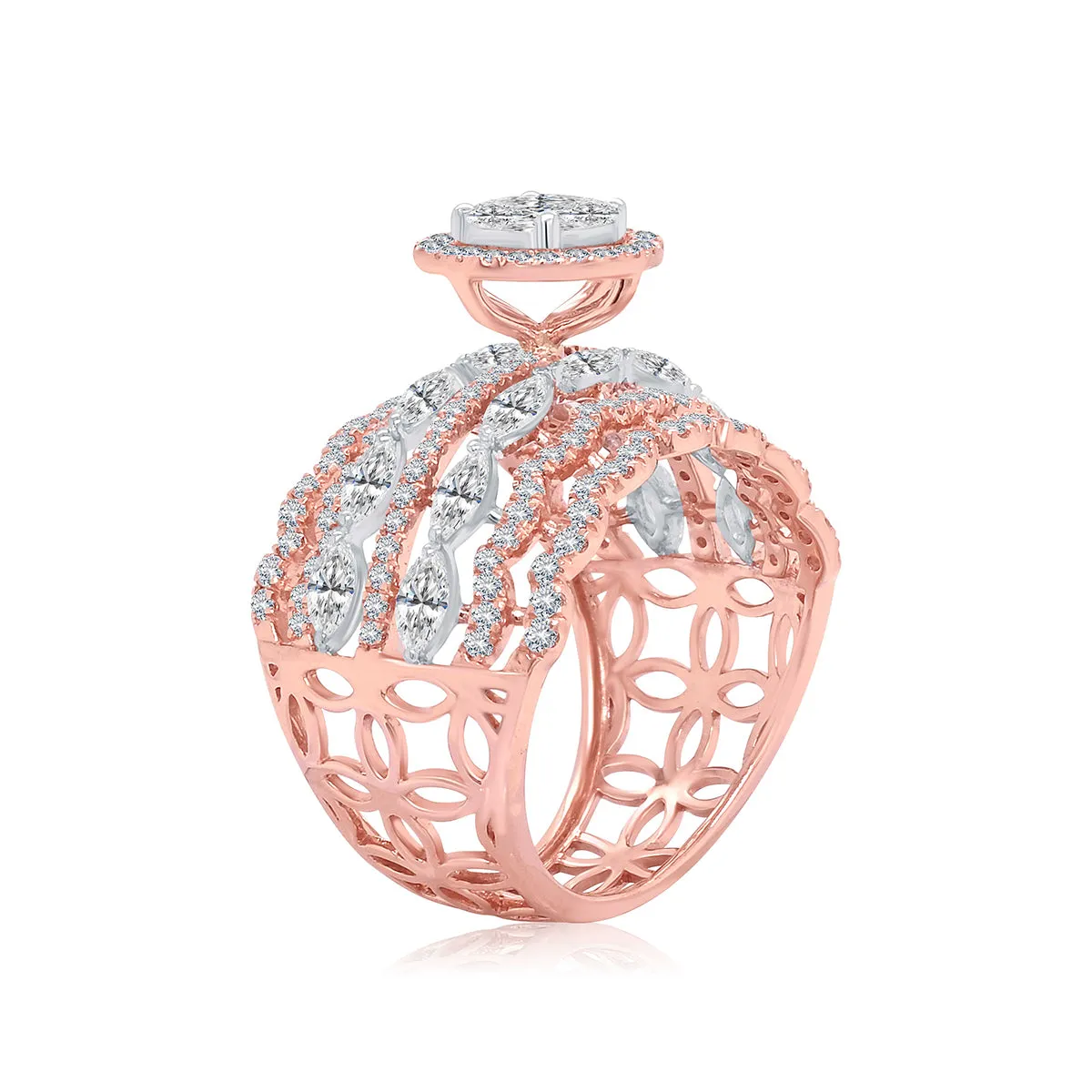 Exquisite Diamond Cocktail Ring