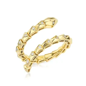 Flexible Wrap Around Diamond Snake Ring
