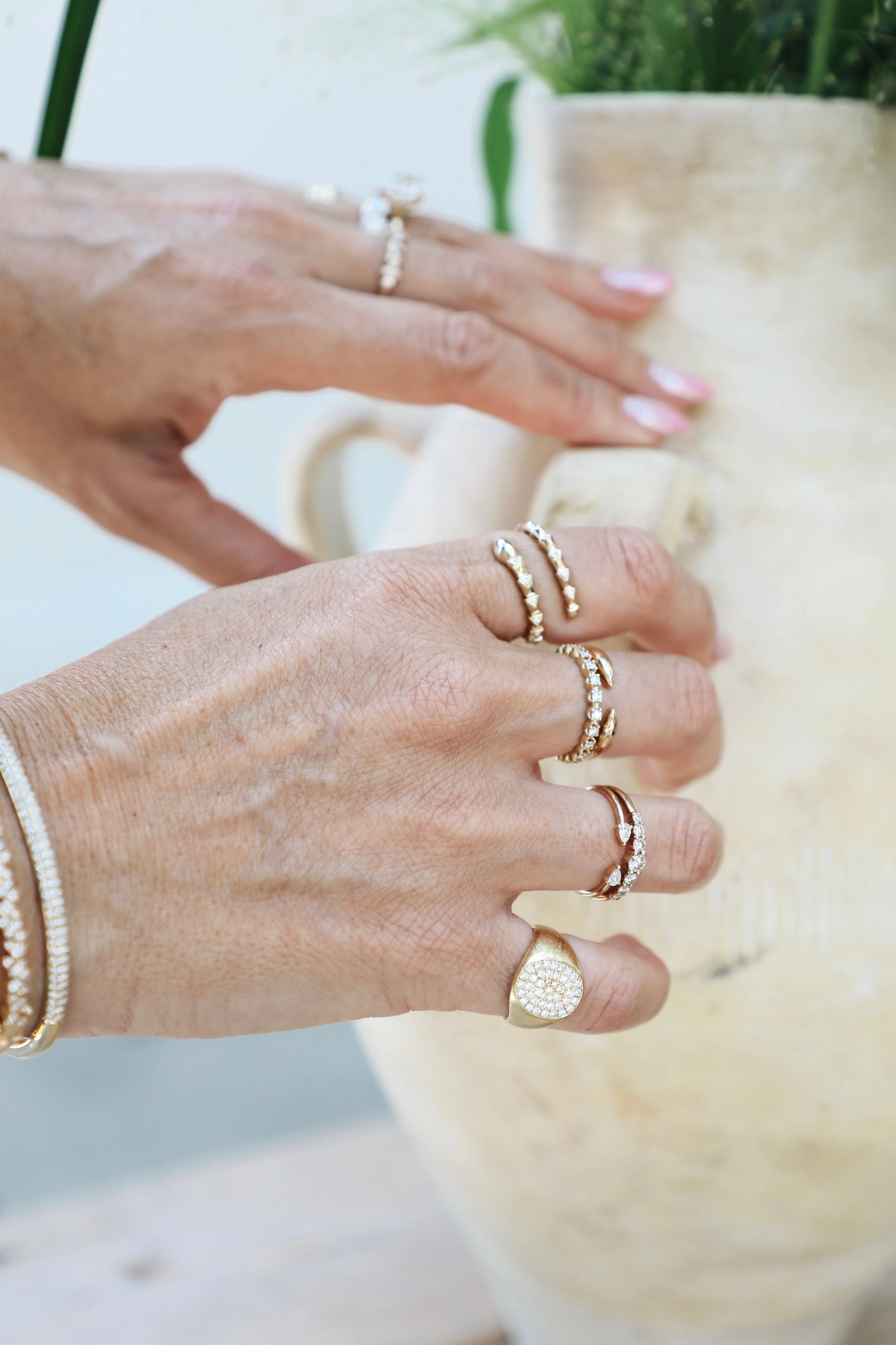Flexible Wrap Around Diamond Snake Ring