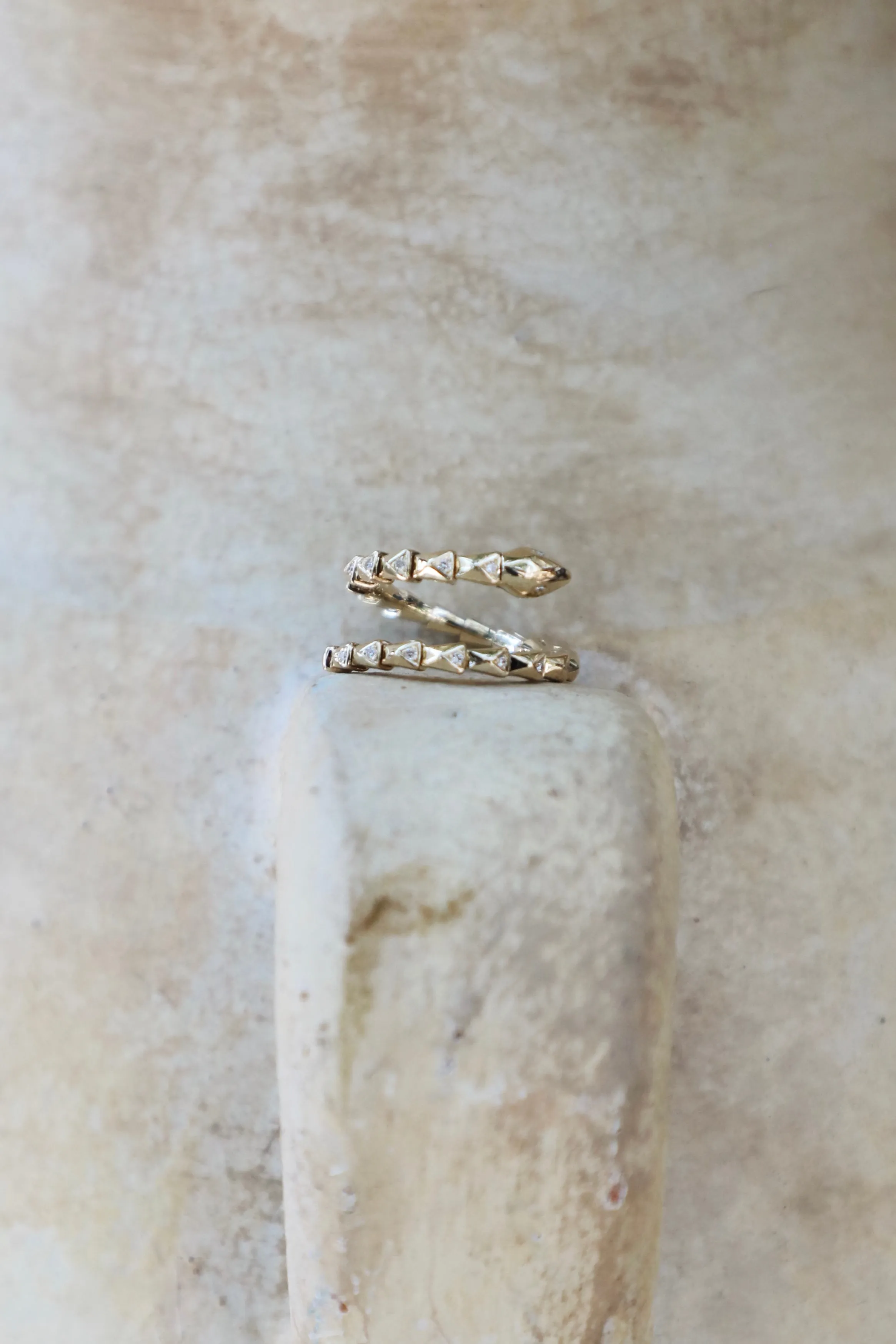 Flexible Wrap Around Diamond Snake Ring