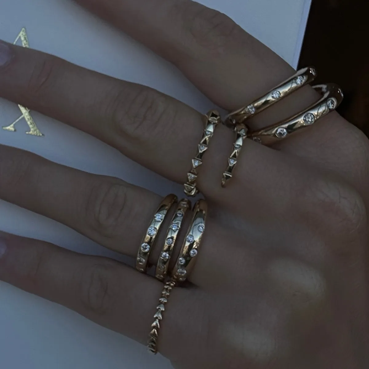 Flexible Wrap Around Diamond Snake Ring