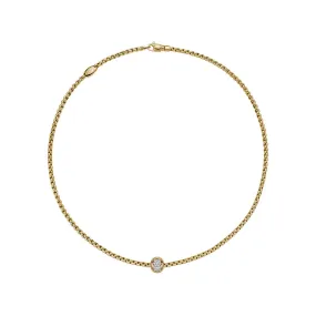 FOPE 18ct Yellow Gold Eka Tiny 0.25ct Diamond Necklace 73801CX_BB_G_XBX_043