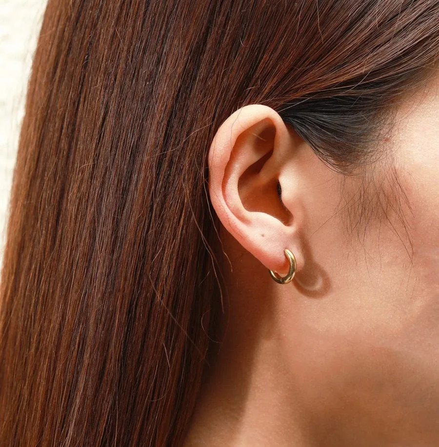 Gianna classical gold huggie hoop earrings