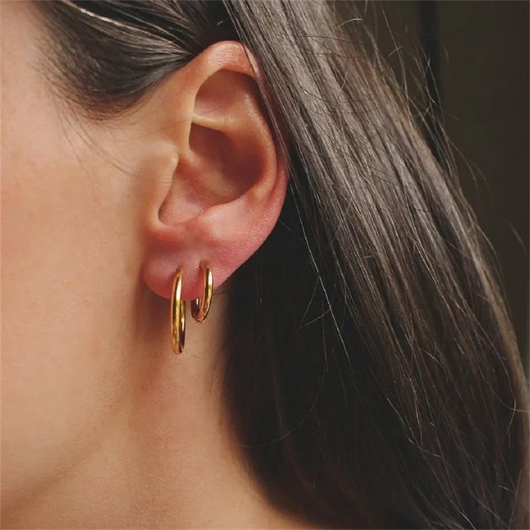 Gianna classical gold huggie hoop earrings