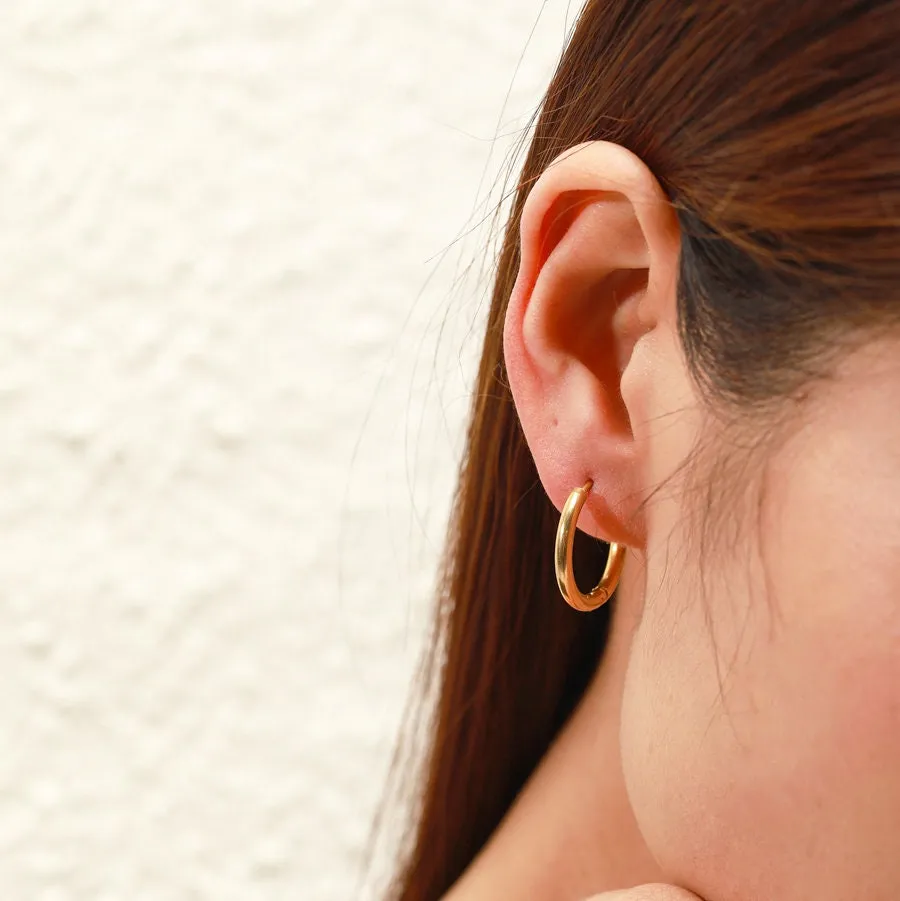Gianna classical gold huggie hoop earrings