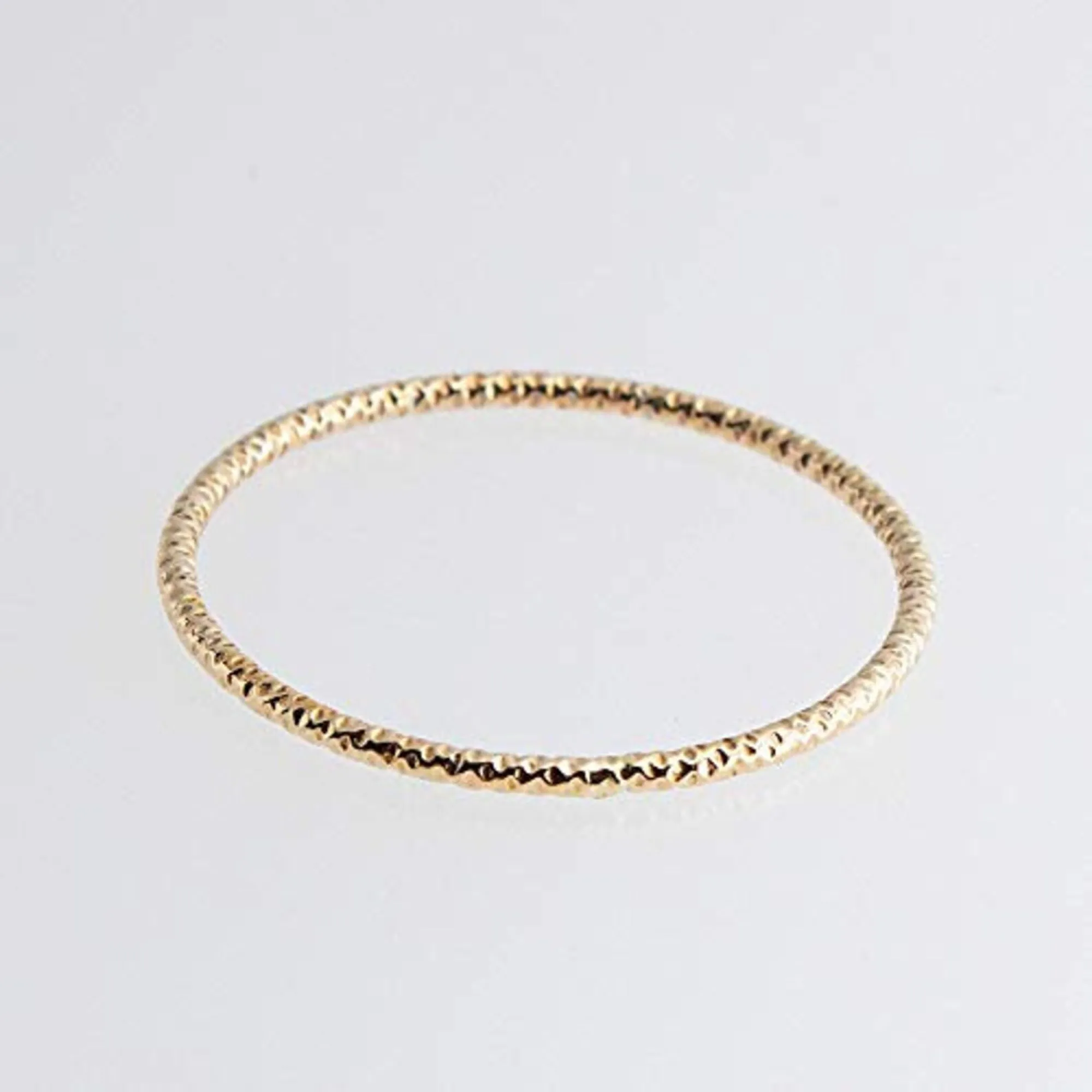 Gold Filled Diamond Cut Thin Stackable Ring