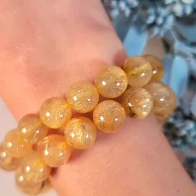 Gold Rutile Bracelet (AAA Grade) for Manifesting, Protection and Spiritual Awakening