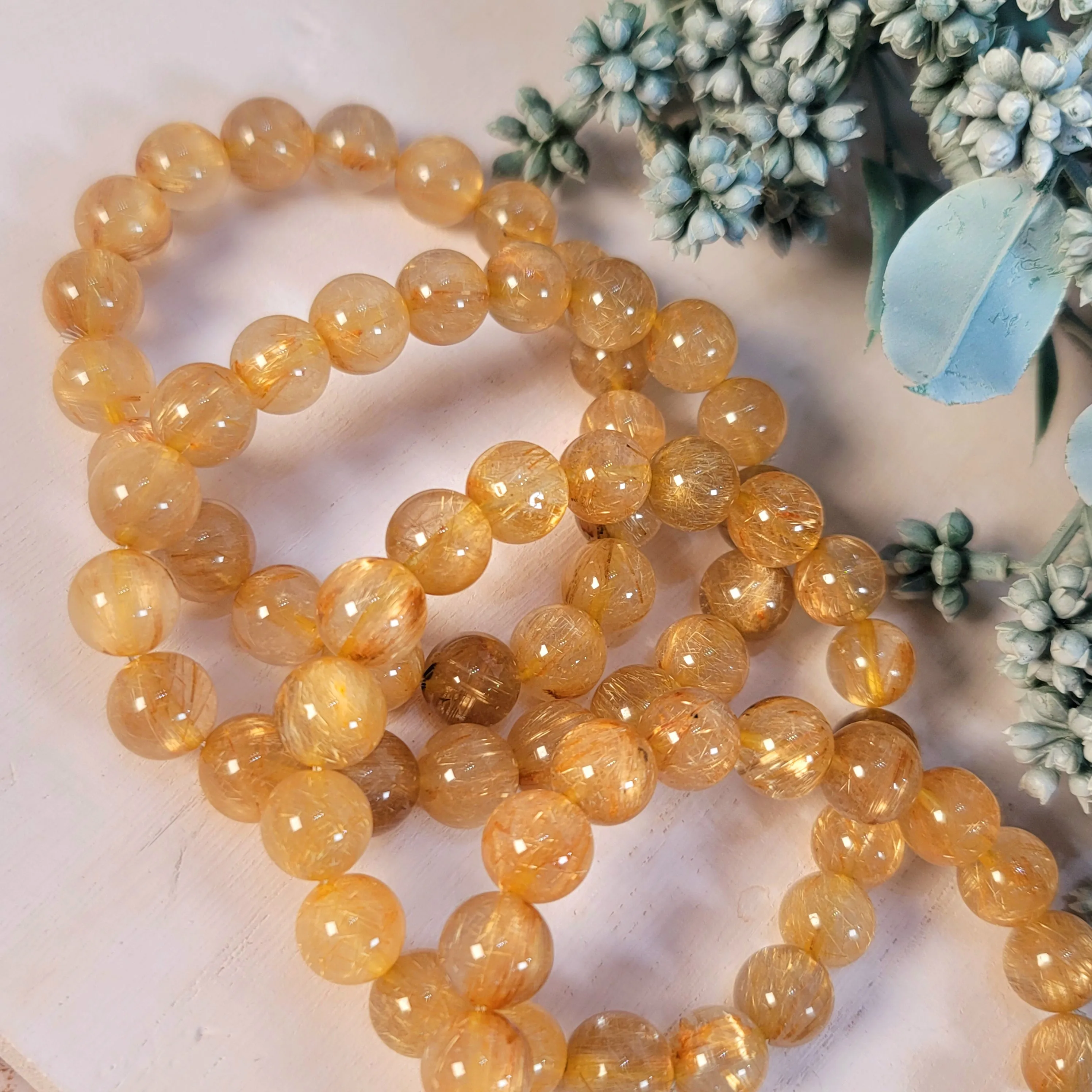 Gold Rutile Bracelet (AAA Grade) for Manifesting, Protection and Spiritual Awakening