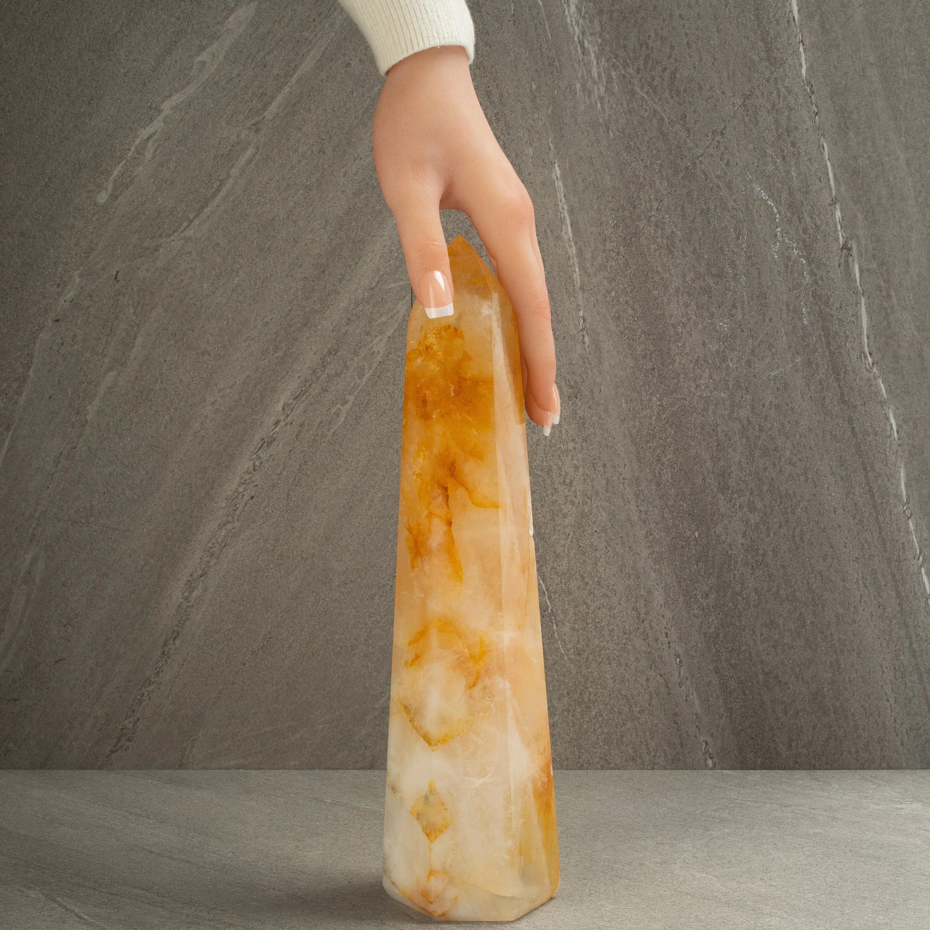 Golden Healer Hematoid Quartz Obelisk from Brazil - 11.5" / 1,765 grams