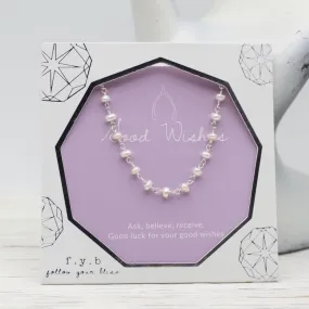 Good Wishes ~ Silver Wish Choker ~ Pearl