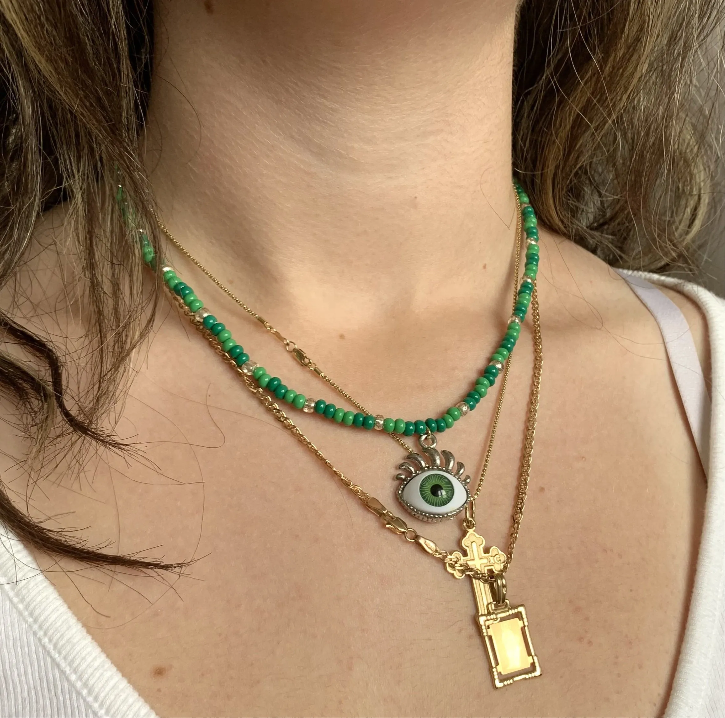 Green Evil Eye Necklace