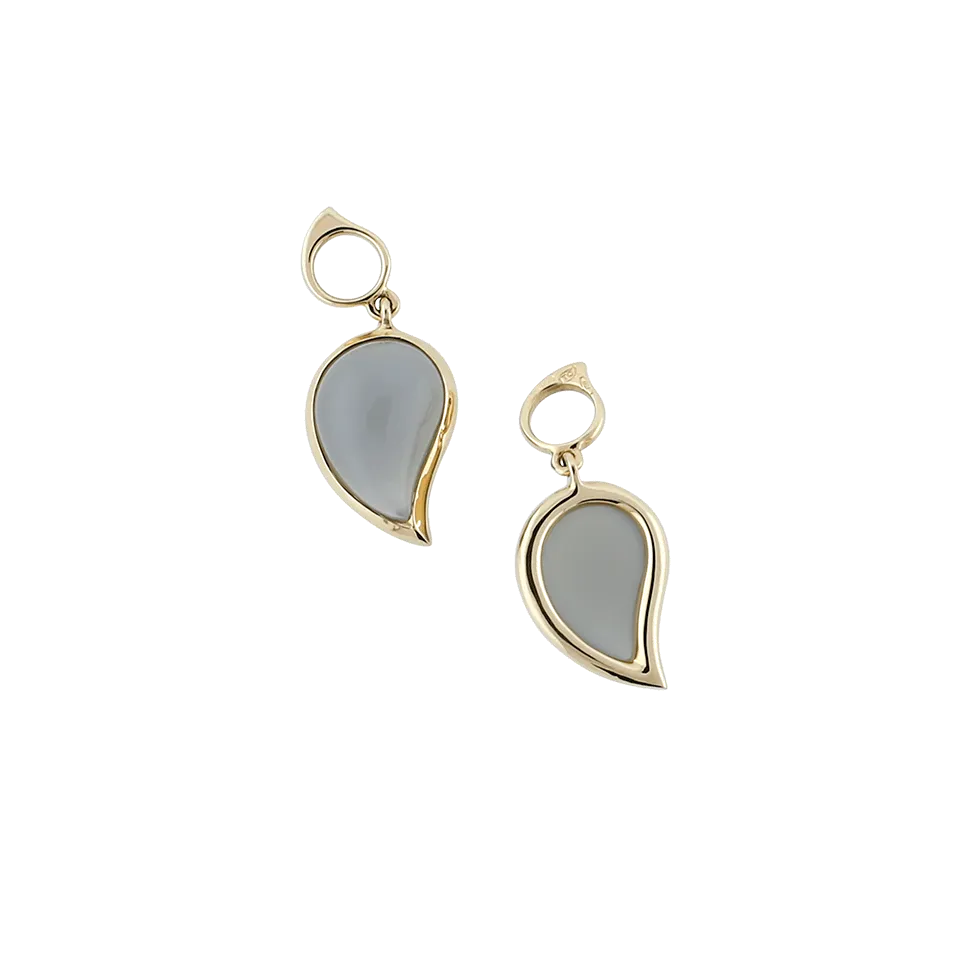 Grey Moonstone Single Drop Earrings
