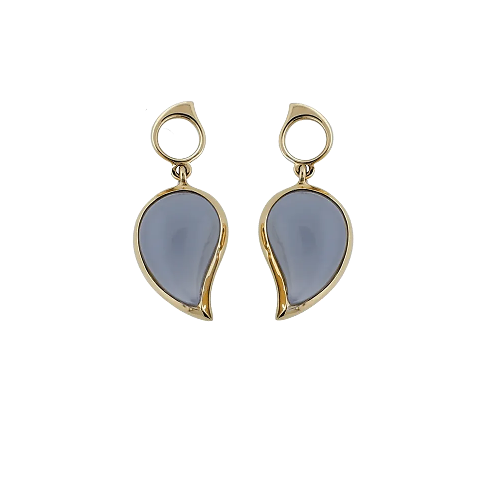 Grey Moonstone Single Drop Earrings