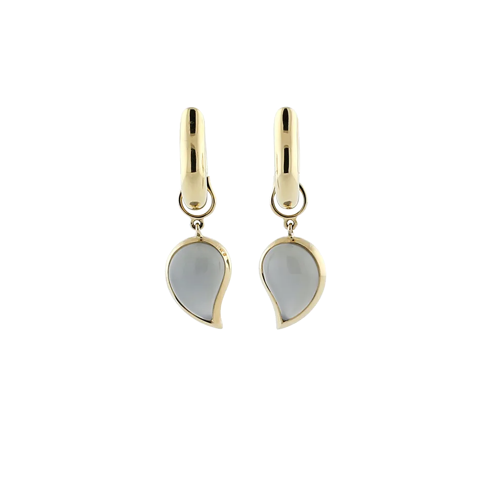 Grey Moonstone Single Drop Earrings