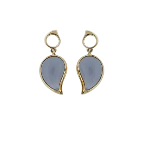 Grey Moonstone Single Drop Earrings