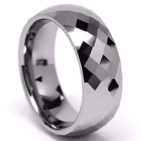 Harlequin Men's 8mm Diamond Cut Tungsten Carbide Ring