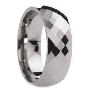 Harlequin Men's 8mm Diamond Cut Tungsten Carbide Ring