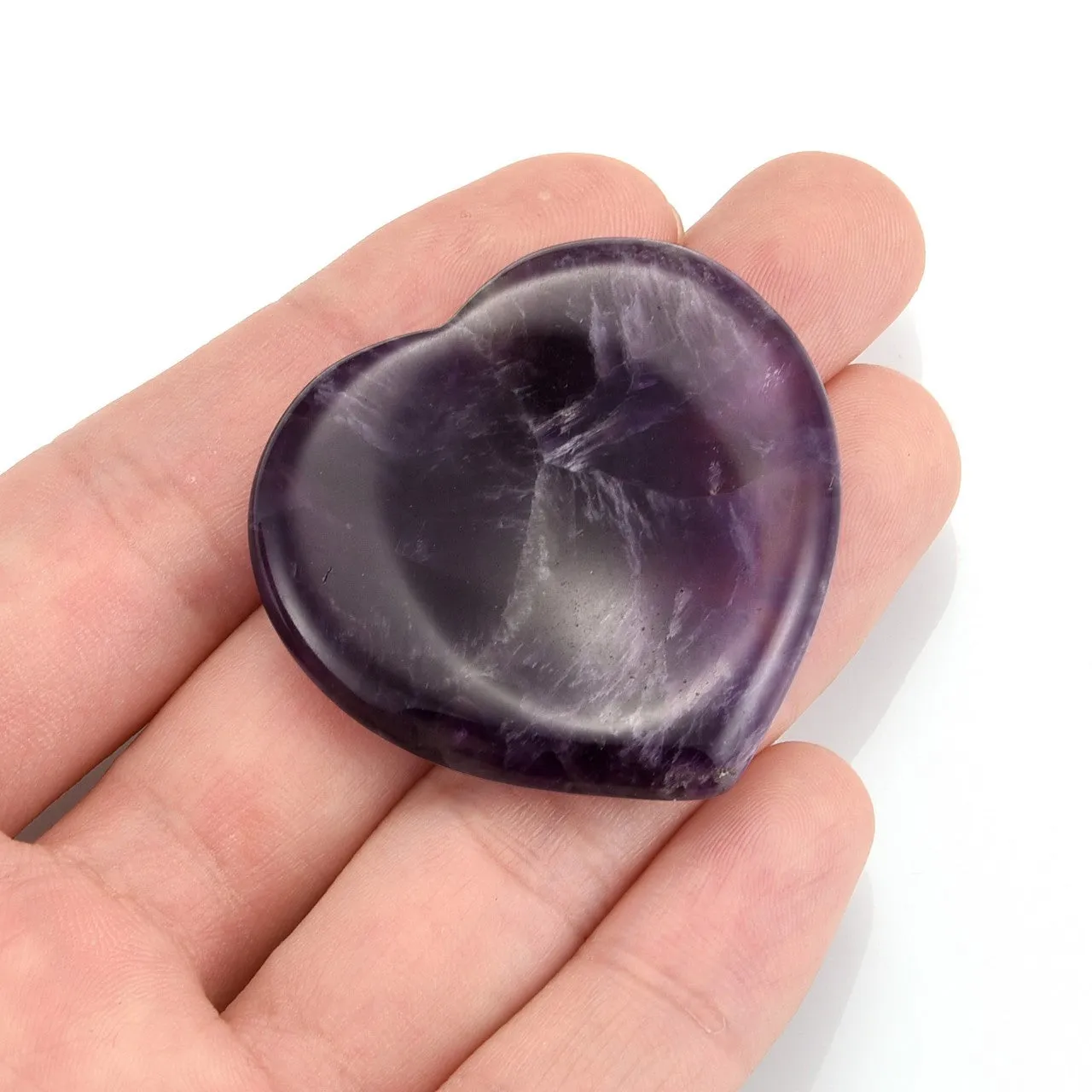Healing Crystal Amethyst Heart Love Thumb Worry Stone | Jovivi