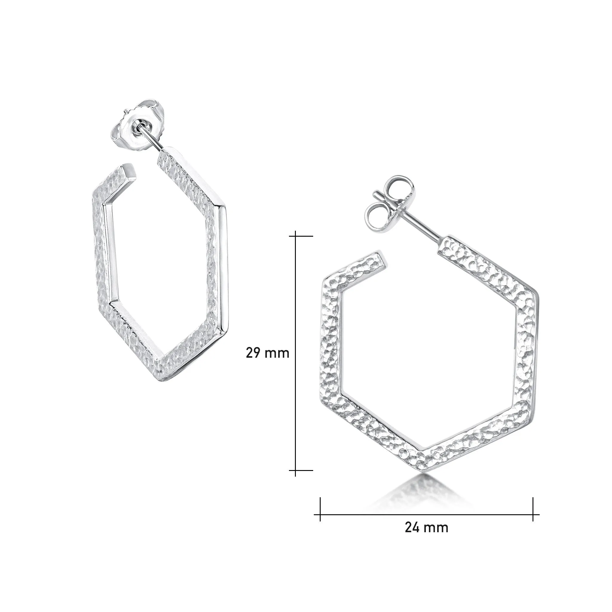 Honeycomb Small Sterling Silver Hoop Earrings