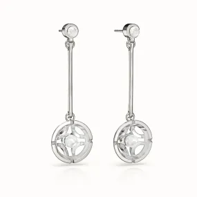 Jalan Besar Drop Earrings - Sterling Silver - Moonstone