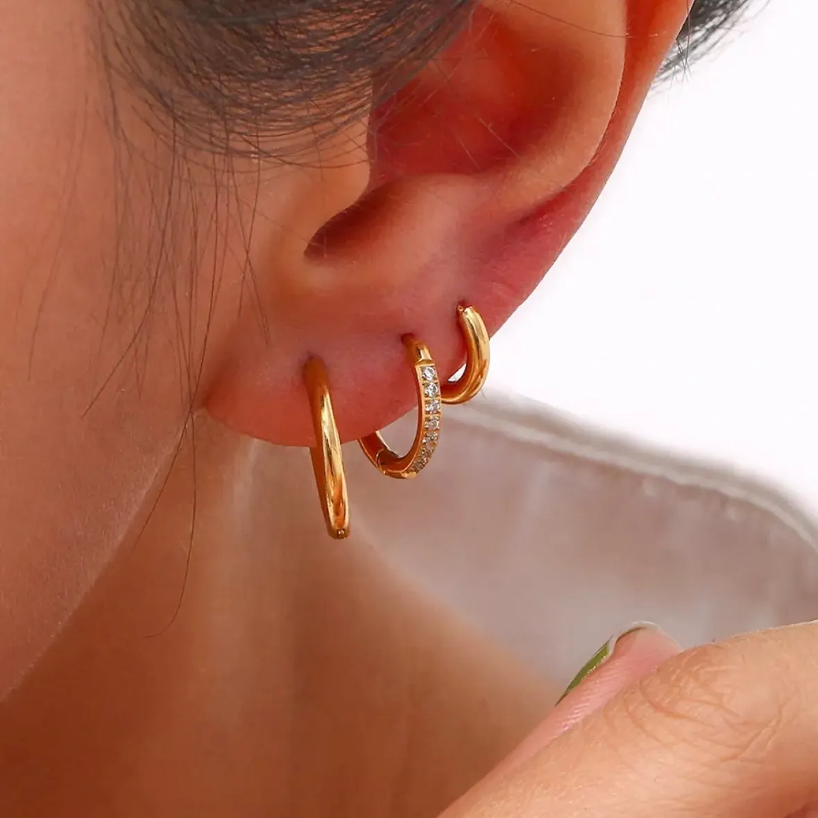 Kara Thin Diamond Hoops