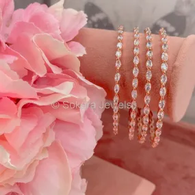 Katrina Slim Rose Gold Zircon Bangles