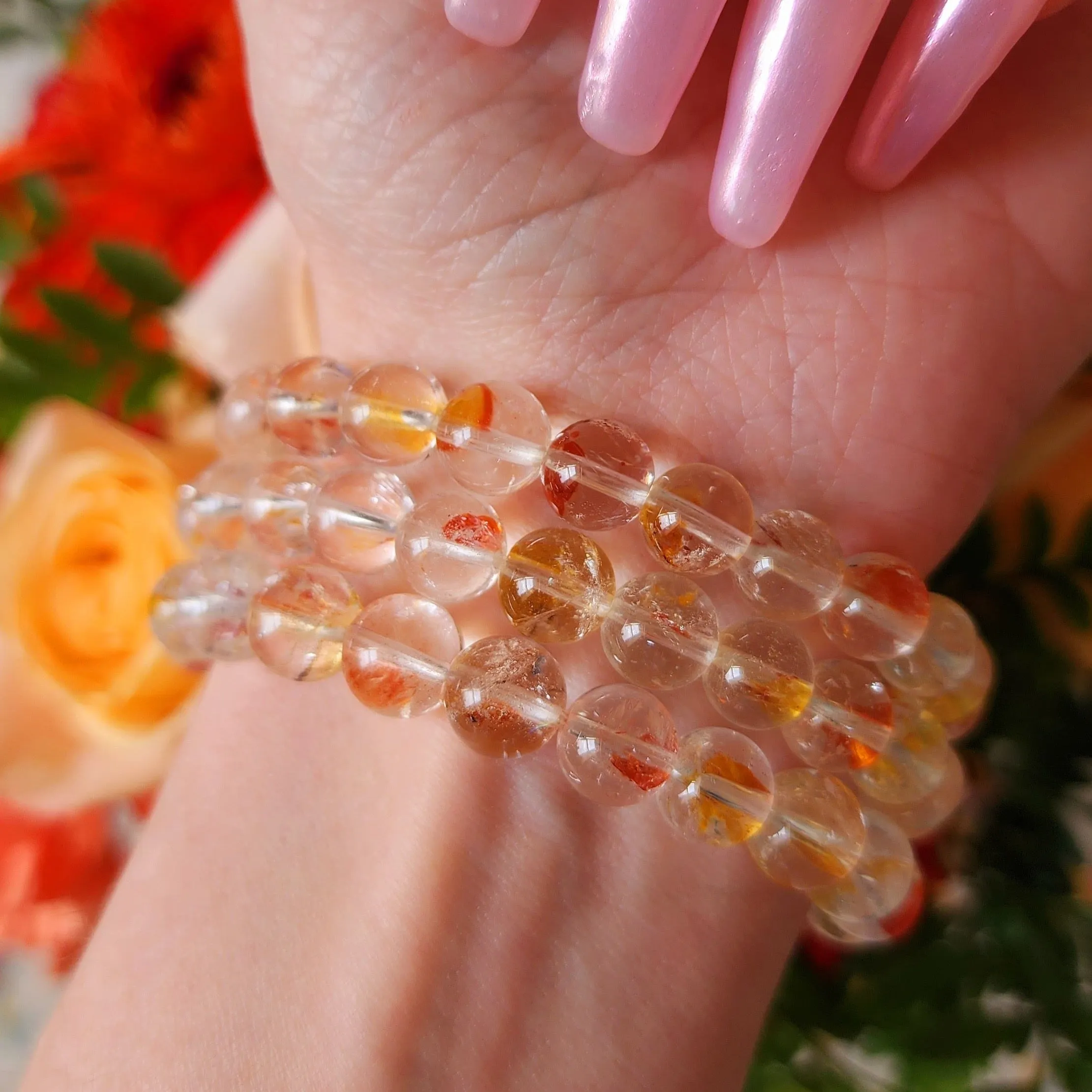 Koi Quartz Hematoid Golden Healer Bracelet (Gem Grade) for Spiritual Transformation