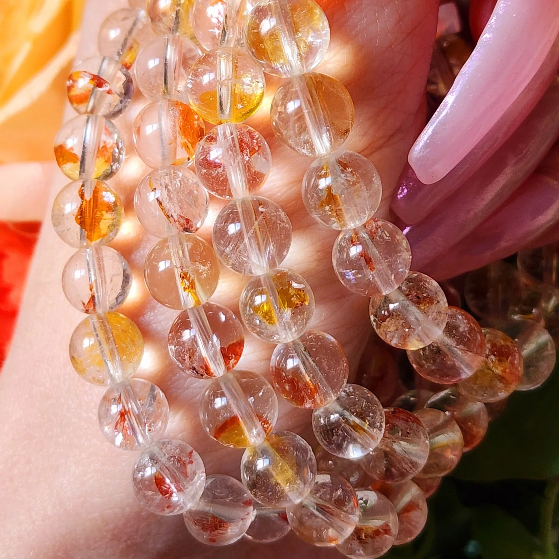 Koi Quartz Hematoid Golden Healer Bracelet (Gem Grade) for Spiritual Transformation