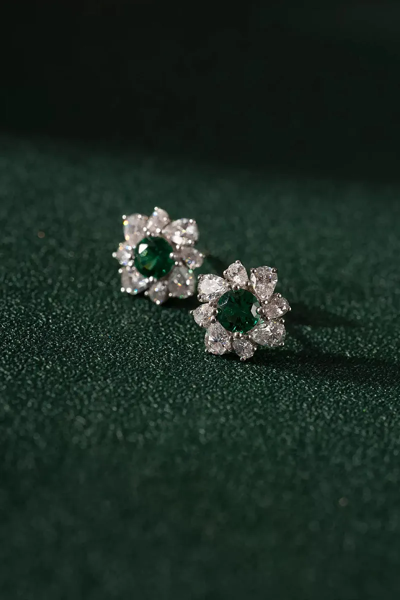 Lab Grown Diamond Flower Cluster Stud Earrings